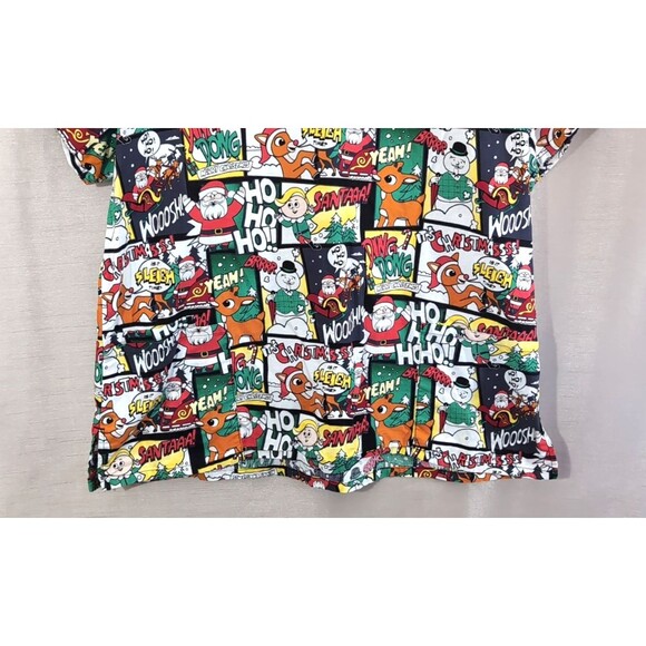 Women's Christmas Scrub Top Size XL Rudolph the Red-Nosed Reindeer Classic - Picture 15 of 16